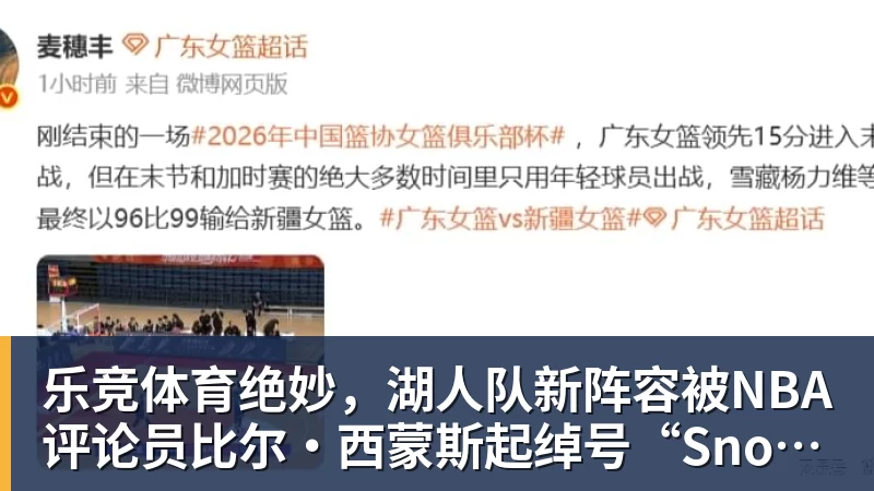 乐竞体育绝妙，湖人队新阵容被NBA评论员比尔·西蒙斯起绰号“Snowtime”